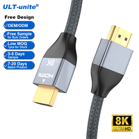 Câble HDMI long 8K personnalisé ULT-unite, certifié Ultra, 5 mètres, mâle-mâle