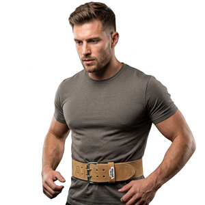 Cinturón de levantamiento de pesas de cuero vacuno personalizado, resistente, antideslizante, para entrenamiento en gimnasio, soporte para la espalda, levantamiento de potencia, seguridad en el fitness - Product Image 1