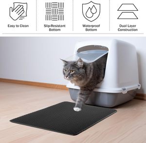 Alfombrilla para Caja de Arena para Gatos, Fácil de Limpiar, Ecológica, de Doble Capa, Impermeable, Antideslizante, de Material EVA, Accesorio Grande para Caja de Arena - Product Image 4