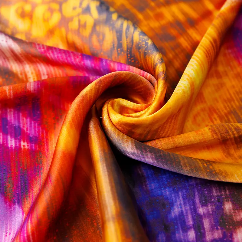 Hete Verkoop Ademende Mode Zijde Satijn Stof Glanzende Geometrische Stijl Bedrukte Stof Voor Dames Jurk Sari
