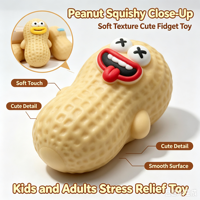 Mainan Fidget Squishy Kacang Lucu - PVC Lembut + Balok Bangunan, Mainan Pereda Stres untuk Semua Usia, Unisex, Permainan Sensorik