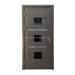 أبواب داخلية Mdf حديثة مضادة للرياح للشقق بتصميم بسيط للمنزل مع باب - Product Image 2