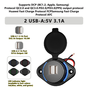 <strong>12V</strong> 24V Usb Port Car Charger Outlet <strong>Socket</strong> Dual 3.1A Coach Bus Seat Usb Charging Port Panel Mount <strong>12V</strong> <strong>Socket</strong> Usb Car Charger - Product Image 3