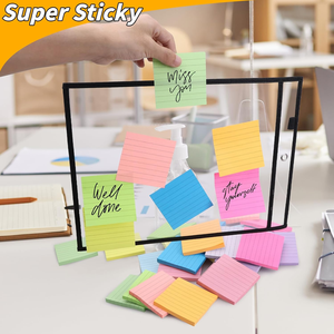 75 feuilles/bloc-notes multicolores Notes autocollantes 3x3In bloc-notes mémo ligné coloré <span class=keywords><strong>poste</strong></span> ligné collant pour enseignant étudiant école - Product Image 4