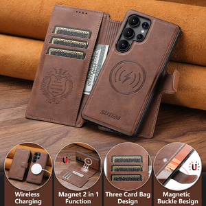 เคสโทรศัพท์ SUTENI สำหรับ <span class=keywords><strong>Samsung</strong></span> S26 Ultra แบบแม่เหล็ก รองรับการชาร์จไร้สาย ฝาพับพร้อมช่องใส่บัตร ที่ตั้งได้ กระเป๋าสตางค์ หนังเทียม S25 Plus S24 - Product Image 4