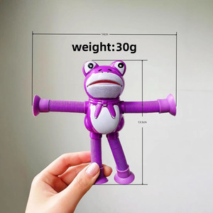 Frog <b>Stretching</b> Tube <b>Toy</b> With Suction Cup Telescopic Design For Stress Relief And Playtime Fun Unisex Age 5 7 Years - Product Image 3