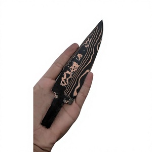 Cuchillo de Acero Damasco Hecho a Mano por Ahmad Fabric, Hoja de Acero Forjada Personalizada de 9-12 Pulgadas con Mango de Acero, para Cocina y Actividades al Aire Libre - Product Image 4