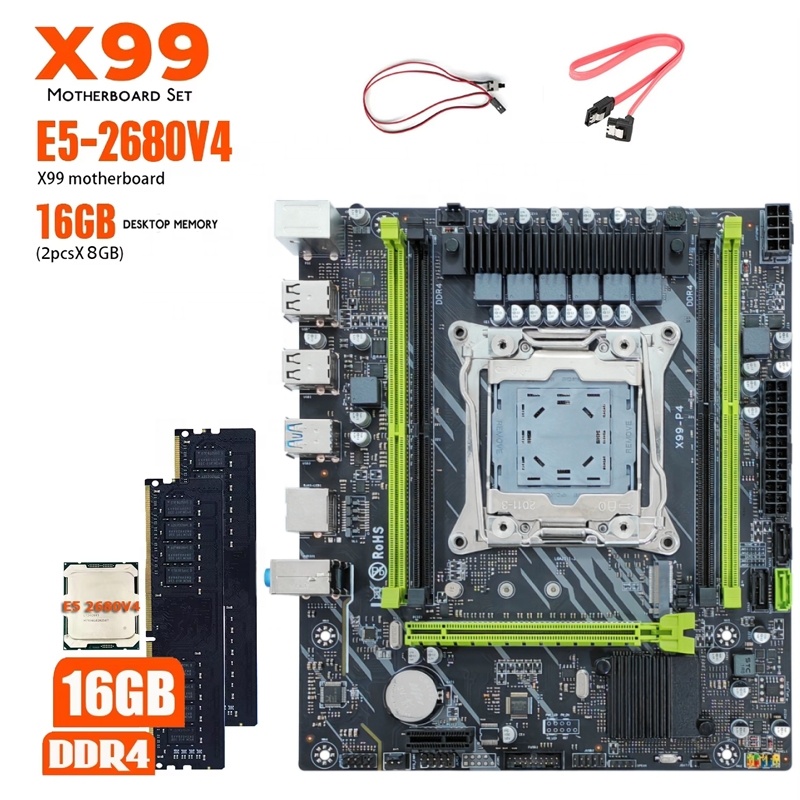 X99 P4 マザーボードセットキット LGA2011-3 Xeon E5-2680V4 CPU DDR4