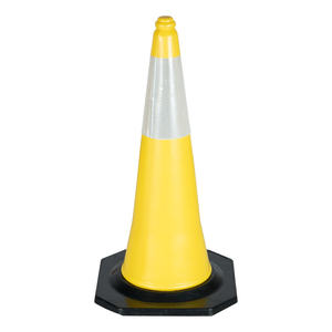 Produit phare : Poteau de signalisation routière jaune en PE de 75 cm pour la sécurité routière, les parkings et les chantiers - Product Image 1