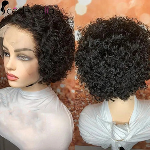 Perruque courte transparente HD Remy Hair Herfa 9A 13X1 pour perruques bouclées, peut être permanentée et teinte - Product Image 2