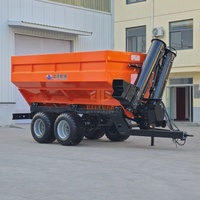 Chariot de fertilisation mobile pour céréales, avec pompe à engrenages à commande hydraulique, tracté par tracteur, haute productivité 150-200 CV