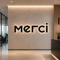 Letrero LED Personalizable, Mini Valla Publicitaria, Logotipo de Empresa, Fondo de Pared, Letrero Grabado en Acrílico, Letras Iluminadas Multicolores