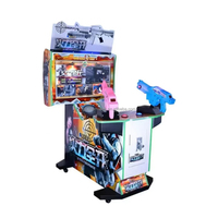 Simulateur de tir d'arcade à pièces à double joueur de 32 pouces Jeux de tir extraterrestre en bois pour enfants 220V Fonction d'amusement