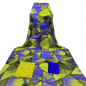 Vêtements Kanga pour femmes, écologiques et luxueux, 3 pièces, broderie à motifs floraux, matière polyester, coupe ample, pour occasions spéciales - Product Image 3