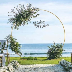 Arche Huaien Factory Ronde Doré<span class=keywords><strong>e</strong></span> en Métal, Support de Cadre d'Arrière-plan en Fer pour Fêtes d'Anniversaire, Mariages, Événements et Scènes Florales - Product Image 3
