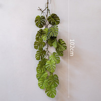 Toile de fond de mariage arc décoration murale artificielle Monstera feuille vignes verdure fausses feuilles de palmier vignes