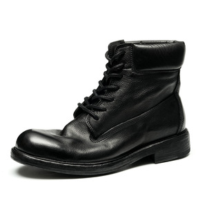 Botas de Tobillo de Cuero Genuino 2025 para Hombre, Lavables, Hechas a Mano con Tecnología Goodyear, Estilo Retro, para Trabajo, con Cordones - Product Image 1