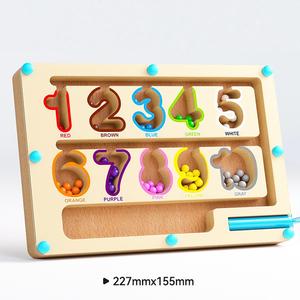 2024 OEM 및 ODM 마그네틱 컬러 미로 아이스크림 마그네틱 미로 교육 게임 마그네틱 컬러 번호 미로 몬테소리 교육 - Product Image 3