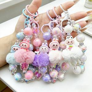 Llavero de cuentas rosa INS, accesorio bonito, llavero de dibujos animados rosa, colgante para bolso, cordón para teléfono móvil - Product Image 6