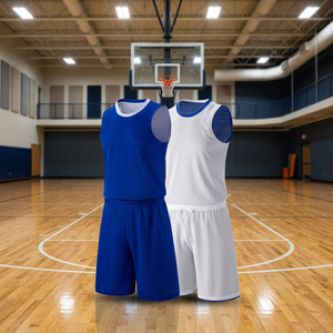 Uniforme de Baloncesto Profesional, Conjunto Completo, Tejido de Malla Transpirable, Absorbente de Humedad, Ligero, Duradero, Cuello en V sin Mangas - Product Image 3