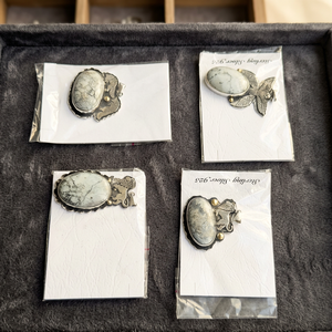 Conjunto de Joyería Artesanal de Plata de Ley 925 con Piedras Preciosas Naturales Modernas, Diseño de Animales (León, Águila), Broche Artesanal - Product Image 2