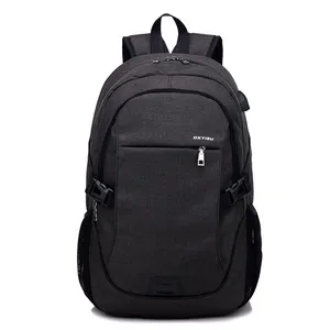 Usb şarj ile eğlence 15.6 inç Laptop sırt çantası kolej okul sırt çantası boş Polyester Unisex dizüstü sırt çantaları fermuar