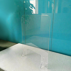 Custom Size Clear Transparent Protective <b>Acrylic</b> Cashier Sneeze Guard With Legs - Product Image 1