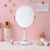 Miroir double face grossissant avec cœur de fille Miroir de maquillage pour la maison Miroir de maquillage pour étudiant français Miroir rétro classique de luxe léger