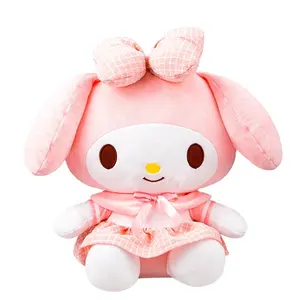 Sanrio boneka binatang Anime lucu Kuromi My Melody Cinnamoroll mainan lembut boneka untuk anak perempuan menenangkan hadiah anak-anak