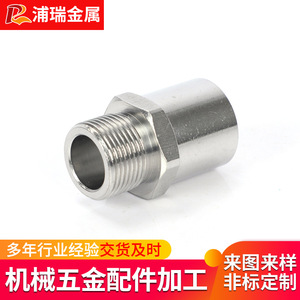 Purui 304 Stainless Steel Threaded Connector Male Hex Nipple For Mechanical Industry Fasteners - Product Image 2
