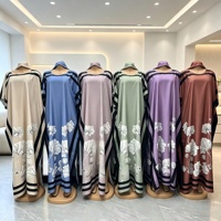 Nouvelle Robe Longue Ample Imprimée Dashiki Kaftan pour Femmes Africaines Grande Taille à Manches Courtes Style Abaya Tendance