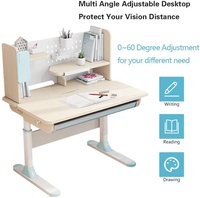 Table d'écriture en bois massif pour enfants, chaise réglable en hauteur, bureau d'étude, pour enfant