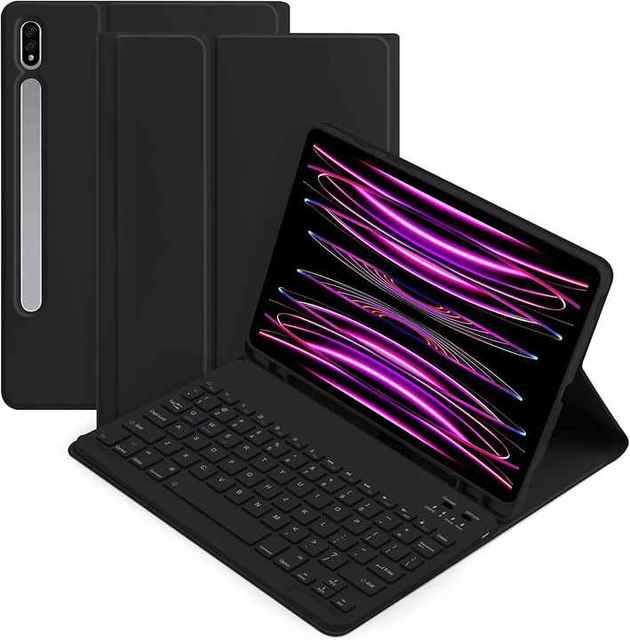For Samsung S7/S8/11 Inch Keyboard Case Pen Slot Protective Cover for Kids' Laptop Made Leather TPU PU Silicon Metal Pencil