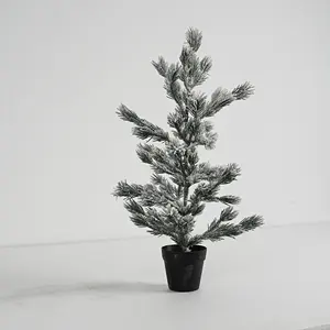 2024 קטן PE אורן מושלג עץ חג המולד שולחני מותאם אישית ריסוס שלג כיריים ריהוט עץ קטן לתצוגה