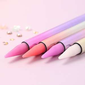 Pluma de punto de uñas de doble cabeza de Metal degradado, herramienta de manicura con diamantes de imitación, Gel de uñas, crayón de diamante, cabeza de cera, pluma de puntos para decoración de uñas - Product Image 5