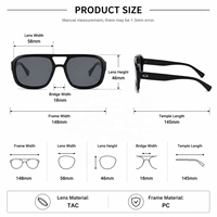 Lunettes de soleil polarisées à double faisceau pour hommes et femmes, style rétro coréen, grande monture, anti-éblouissement UV400, YMLM-02