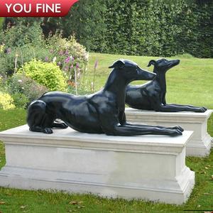 Statua di Cani <span class=keywords><strong>Great</strong></span> <span class=keywords><strong>Dane</strong></span> in Bronzo Nero a Grandezza Naturale YOUFINE, Coppia per Decorazione di Giardini e Tenute - Product Image 4
