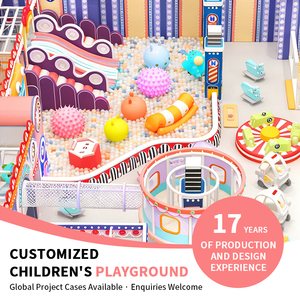 Aire de jeux intérieure à thème cirque vintage avec piscine à balles, toboggan et structure d'escalade pour centre de divertissement pour enfants - Product Image 6