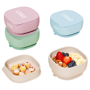 Recién Llegado: Tazón Cuadrado Portátil 2 en 1 con Tapa Sellada a Prueba de Agua, de Silicona de Grado Alimenticio, Impresión Manual, Libre de BPA, 500ml+250ml (con tapa), CPC CE - Product Image 1