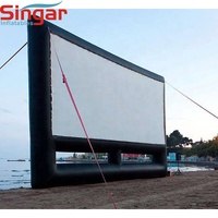 Écran de cinéma gonflable publicitaire extérieur 10x5,6m, cinéma en plein air 33 pieds