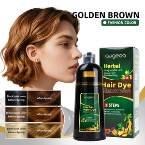 Augeas Herbal 500ml Noir Permanent Sans Ammoniaque Couvre les Cheveux Gris Hydratant 3 en 1 Shampooing Colorant pour Cheveux - Product Image 4