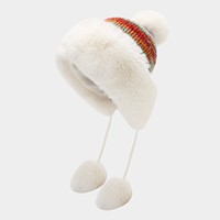 Gorro de piel sintética tipo Ushanka con orejeras de punto para mujer, cálido para invierno, ideal para viajes, casual, venta al por mayor
