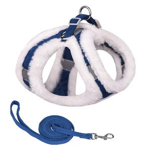 Chaleco grueso <span class=keywords><strong>de</strong></span> <span class=keywords><strong>pelo</strong></span> <span class=keywords><strong>de</strong></span> <span class=keywords><strong>conejo</strong></span> simulado, arnés <span class=keywords><strong>de</strong></span> lujo sin tirones para perros pequeños, Correa y arnés para perros - Product Image 5