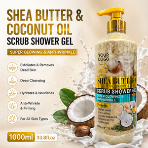 Scrub Doccia Erboristico al Burro di Karité e Niacinamide 1000ml, Gel Detergente Corpo Sbiancante e Idratante con Profumo per una Cura della Pelle Rinfrescante - Product Image 3