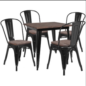 Moderno stile nordico in metallo con struttura sedia da pranzo per la casa e il ristorante balcone tavolo per soggiorno e giardino - Product Image 2