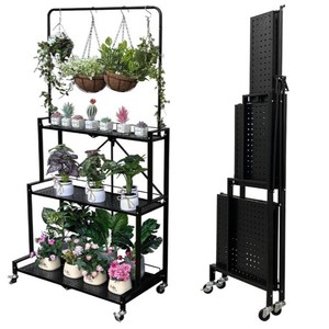 Succulent plant <b>stand</b>, multi-tiered movable plant display rack for home use on balconies, indoor multi-functional flower <b>pot</b> - Product Image 1