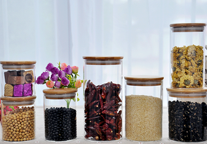 Frasco de Vidrio Transparente Ecológico de 80ml 100ml 120ml 150ml 1600ml para Almacenamiento de Especias con Tapa de Corcho de Bambú - Product Image 5