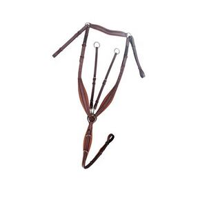 Bridon et harnais de poitrine en cuir véritable de qualité supérieure pour la course de barils, style western durable, marron, fabriqué en Inde - Product Image 1