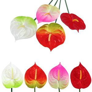 Fleur d'Anthurium Artificielle Shinhana Jun 30cm-100cm, Bouquet en Caoutchouc Souple pour Décoration Maison et Mariage - Product Image 4