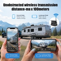 Cámara WiFi Solar Inalámbrica para Exteriores, Alimentada por Batería Solar, para Autobús, Camioneta, Camión, RV, Cámper, Compatible con Base Magnética, Teléfono Android para Remolque